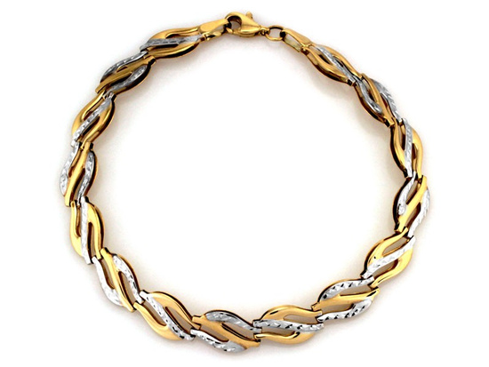 Bransoletka z białego i żółtego złota