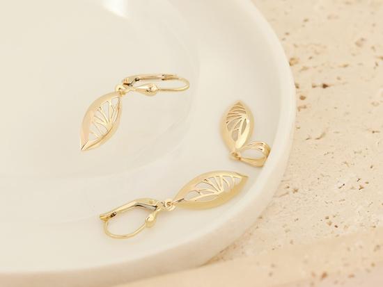 Kolczyki złote wiszące ażurowe idealne dla mamy dla babci