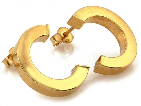 Kolczyki złote nowoczesne eleganckie na sztyfcie