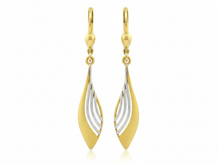 Wiszące kolczyki ze złota