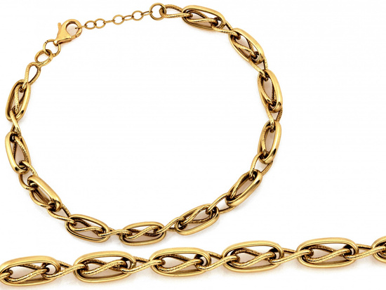 Modna złota bransoletka duże owalne ogniwa