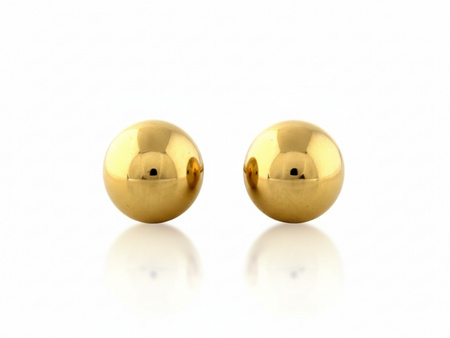 Kolczyki złote kulki przy uchu na sztyfcie 6mm