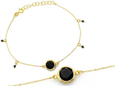 Bransoletka złota z szafirami syntetycznymi