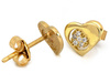 Kolczyki złote sztyfty serca z cyrkoniami