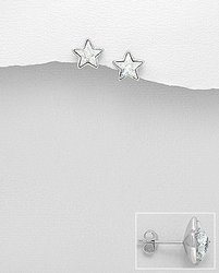 Kolczyki srebrne 925 Swarovski - gwiazdki