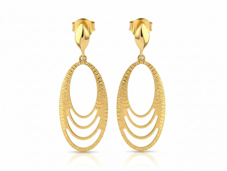 Kolczyki złote owalne wiszące ażurowe