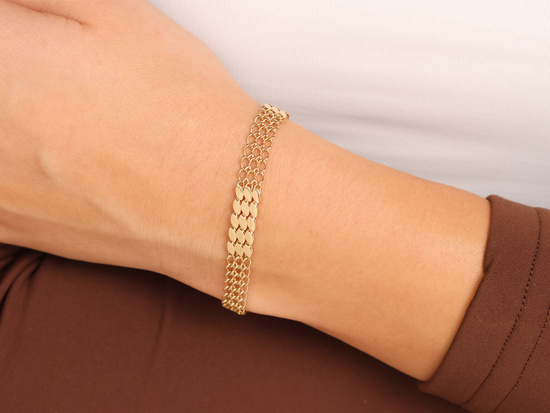 Złota bransoletka taśma błyszcząca