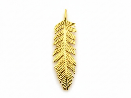 Złota zawieszka piórko