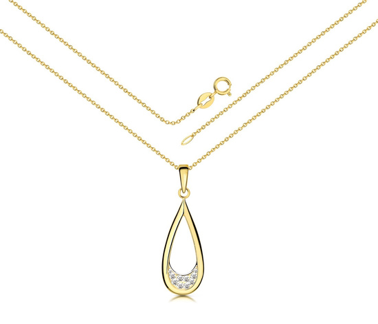 Złoty naszyjnik 585 - łezka