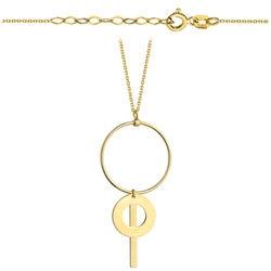 Złoty naszyjnik 585 - koła