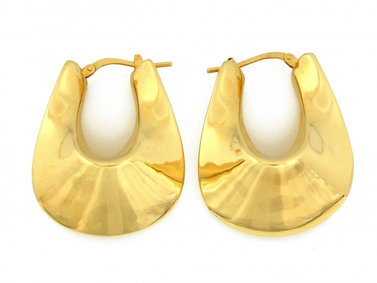 Kolczyki złote duże dmuchane efektowne nowoczesne