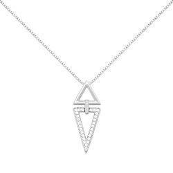 Naszyjnik srebrny 925 z diamentowymi cyrkoniami - trójkąty, fantazyjny