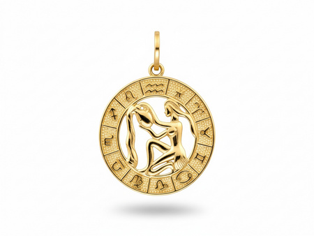 Złota zawieszka Wodnik zodiak