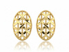 Kolczyki złote owalne ażurowe na sztyfcie