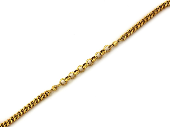 Bransoletka złota z kulkami z łączonych łańcuszków