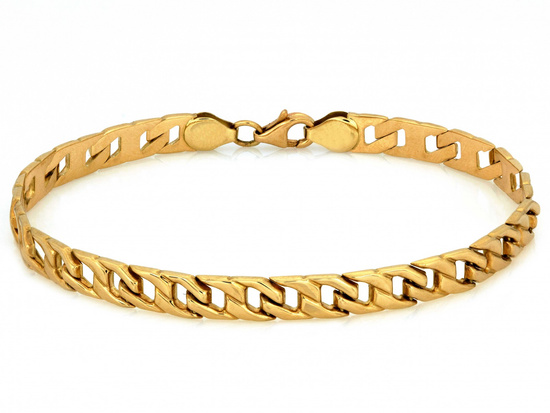 Bransoletka złota z tłoczonych ogniw gruby łańcuch na rękę