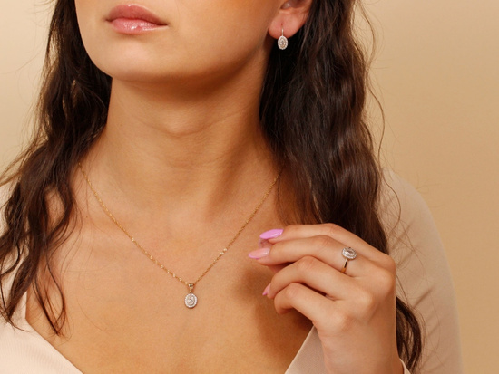 Kolczyki złote markiza z cyrkoniami angielskie