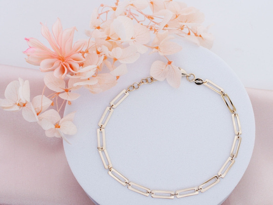 Bransoletka złota ze sztywnych prostokątnych ogniw