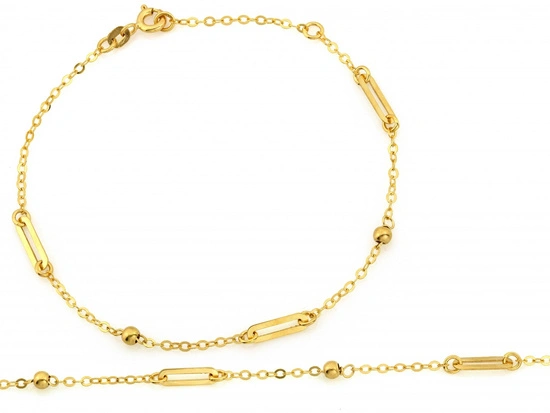 Bransoletka złota łańcuszkowa modna z dużymi ogniwami i kulkami