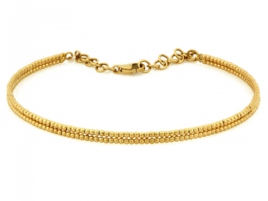 Złota bransoletka sztywna bangle otwarta regulowana