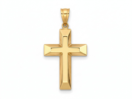 Złota zawieszka krzyżyk bez Jezusa
