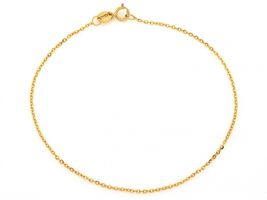 Delikatna złota bransoletka łańcuszkowa ankier 1,3mm