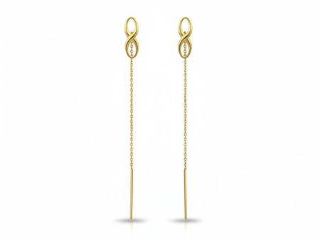 Kolczyki złote przeciągane z nieskończonością