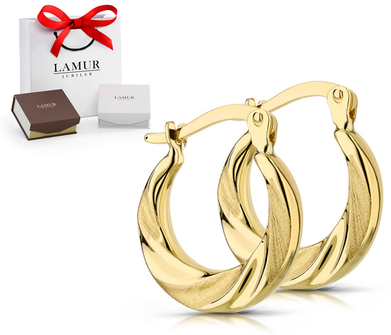 Złote kolczyki koła 375 - 15 mm