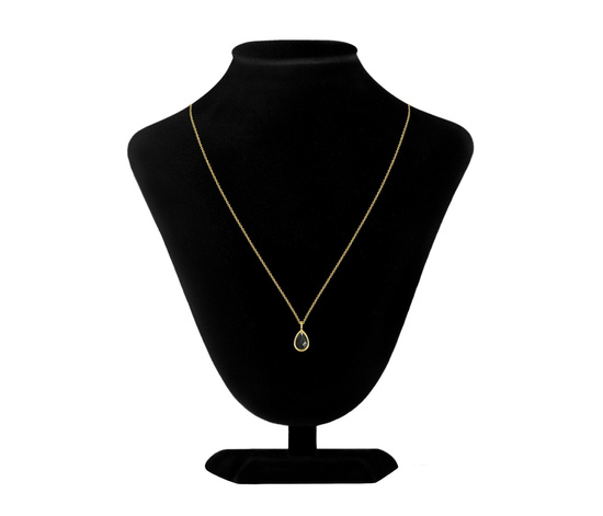 Złoty naszyjnik 585 - łezka z onyksem
