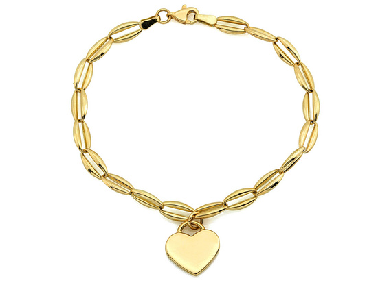 Bransoletka złota z wiszącym sercem