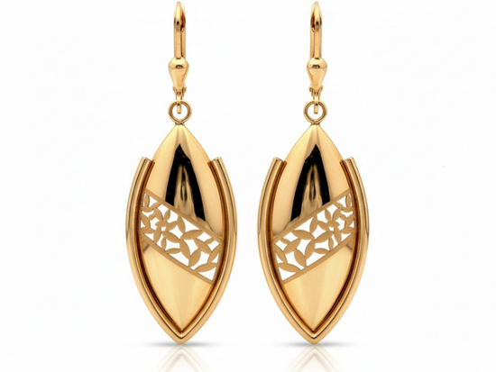 Kolczyki złote długie duże sztywne