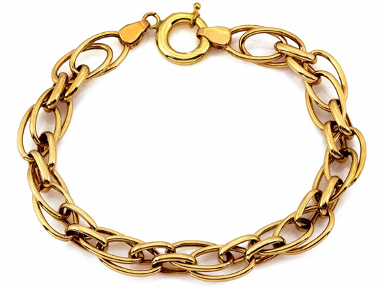 Bransoletka złota efektowna przeplatana