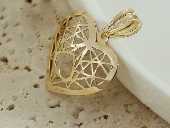 Zawieszka złota ażurowe serce