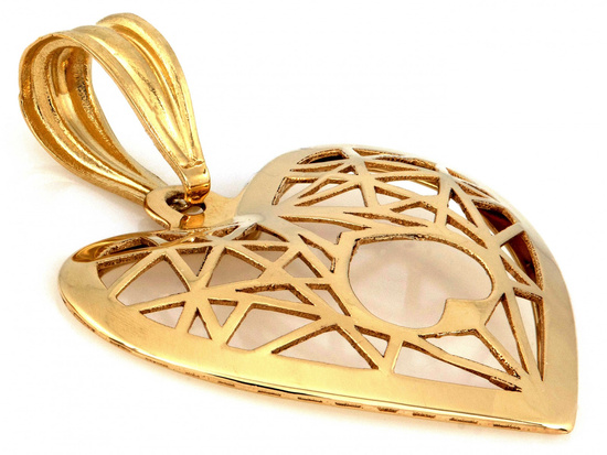 Zawieszka złota ażurowe serce