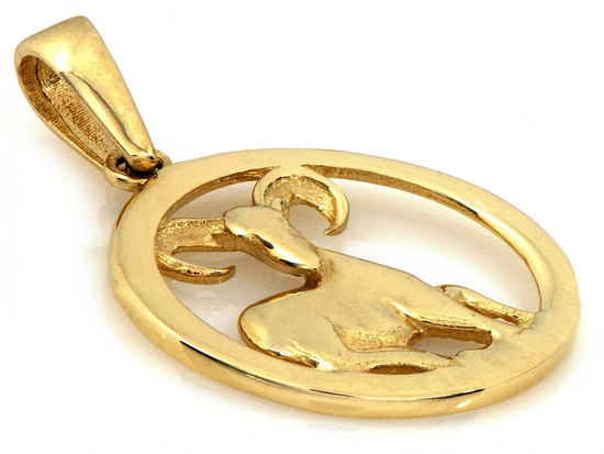Złoty zodiak wisiorek zawieszka Baran