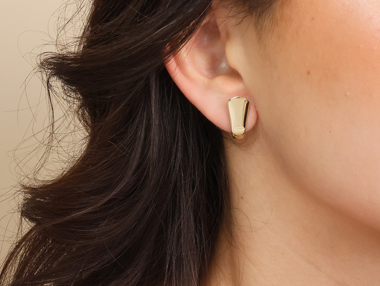 Złote kolczyki angielskie blaszki bez kamieni