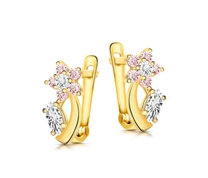 Złote kolczyki 333 dla dziewczynki - kwiatki