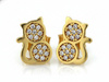 Zlote kolczyki KOTEK KOTKI na sztyfcie
