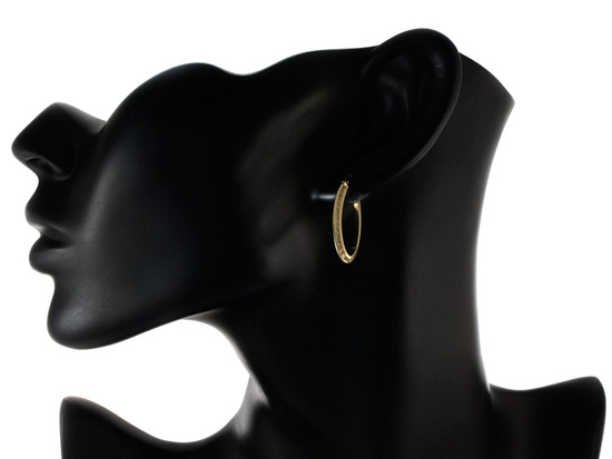 Kolczyki złote koła owalne z cyrkoniami