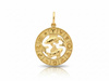 Ryby zodiak złota zawieszka okrągły wisiorek