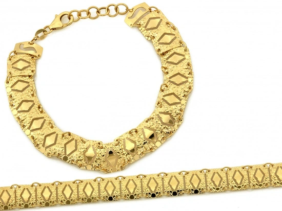 Bransoletka złota szeroka taśma z ruchomych elementów