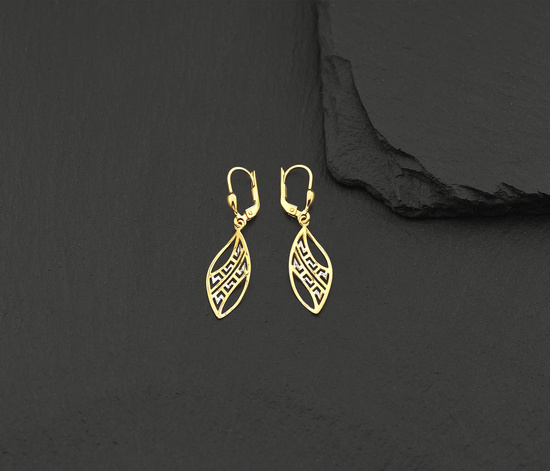 Złote kolczyki 375 greckie - wiszące