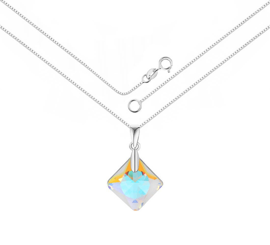 Naszyjnik srebrny 925 Swarovski - kwadrat