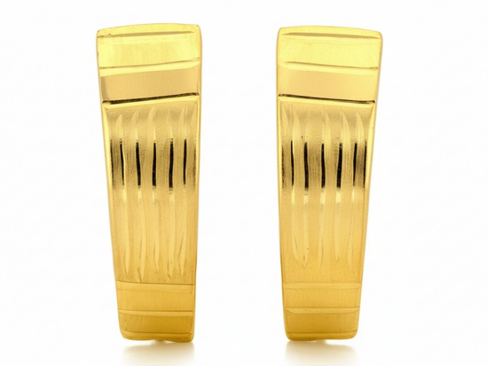 Kolczyki złote angielskie podłużne bez kamieni