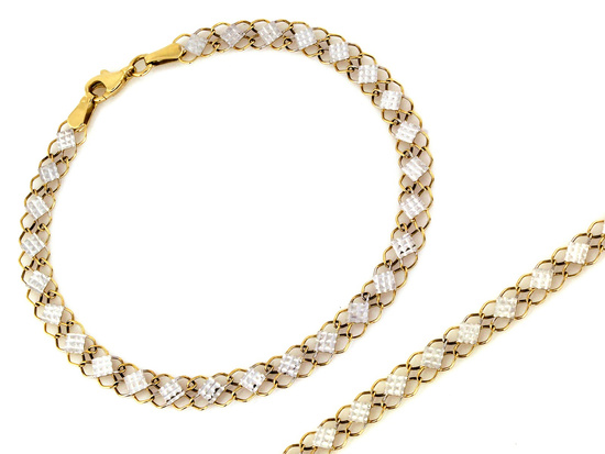 Bransoletka złota z dwóch delikatnych łańcuszków