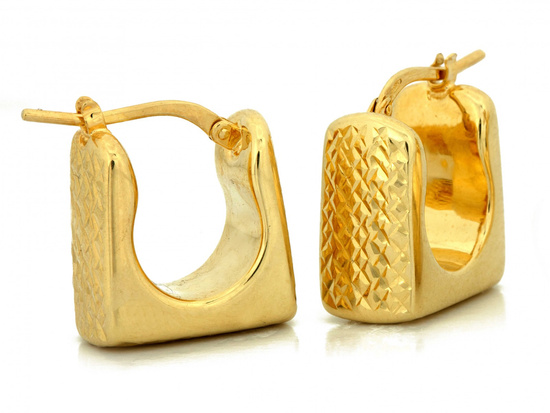 Kolczyki złote nowoczesna forma geometryczne dmuchane angielskie