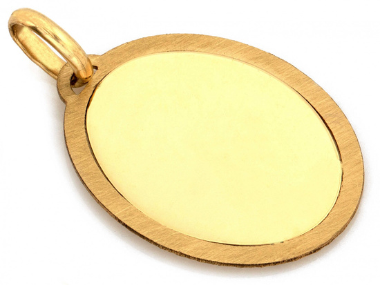 Medalik złoty owalny Matka Boska z Dzieciątkiem Cygańska