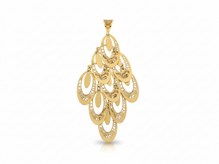 Zawieszka złota duża wisząca ruchome elementy