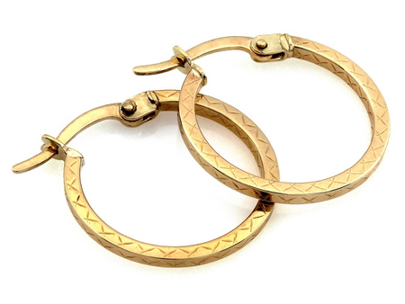 Kolczyki złote kółka na zapięciu angielskim 20mm