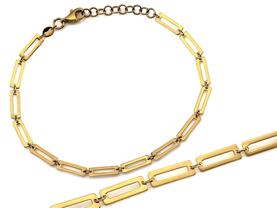 Bransoletka złota ze sztywnych prostokątnych ogniw